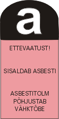 Kohustuslik hoiatusmärk asbesti sisaldavale tootele